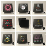 Personalised Wedding Ring Box - Black Printed Box, Engagement Ring Box, Colour Printed, 8 Designs