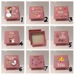Personalised Wedding Ring Box - Pink Printed Box, Engagement Ring Box, Colour Printed, 8 Designs