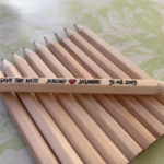 10 Personalised Wedding Pencils - Save the Date Pencils - Wedding Gift - Printed Pencils