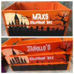 Personalised Halloween Crate - Wooden Crate Gift - Colour Printed - 2 Designs